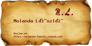 Molenda László névjegykártya